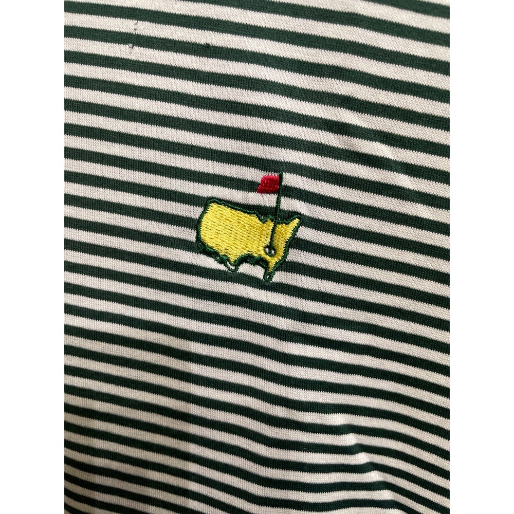 Augusta National Golf Shop Masters Polo Shirt Green White Stripe Mens Large L - Picture 3 of 6